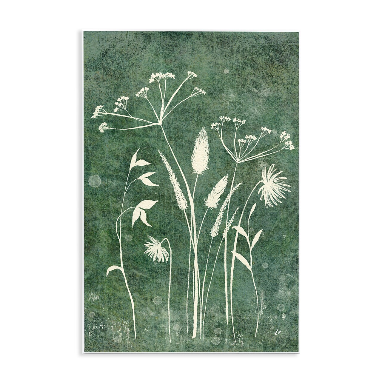 Stupell Industries Wildflowers on Rustic Green Wall Plaque Art Design by Lydia Orange